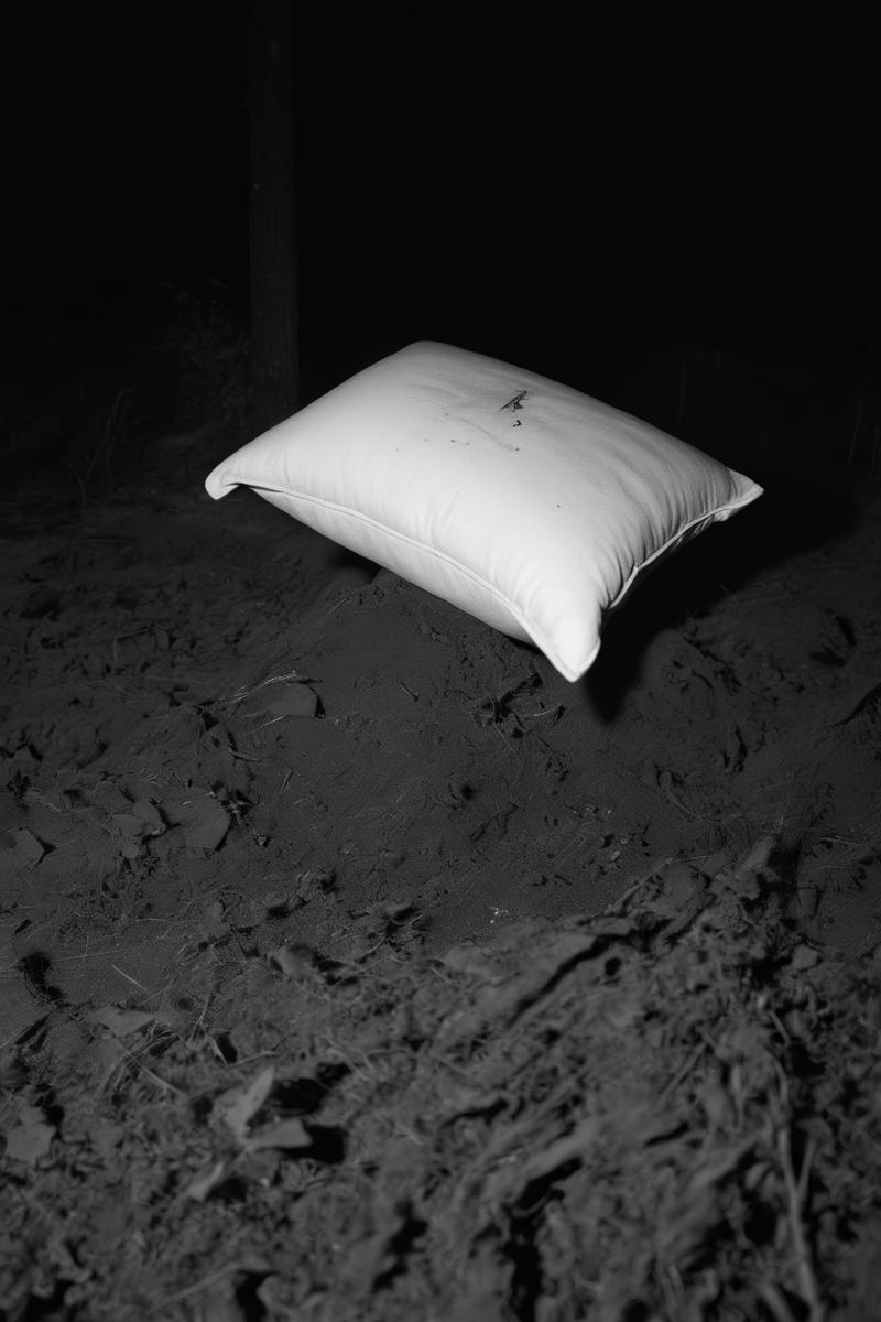 00064-1960693258-_lora_Photographer Elena Helfrecht Style_1_Photographer Elena Helfrecht Style - a white pillow sitting on top of a pile of dirt.png